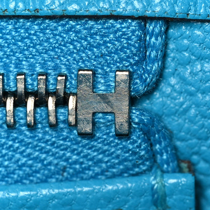 Hermes Chevre Horseshoe Birkin 30 Parme Bleu Aztec 8 of 35