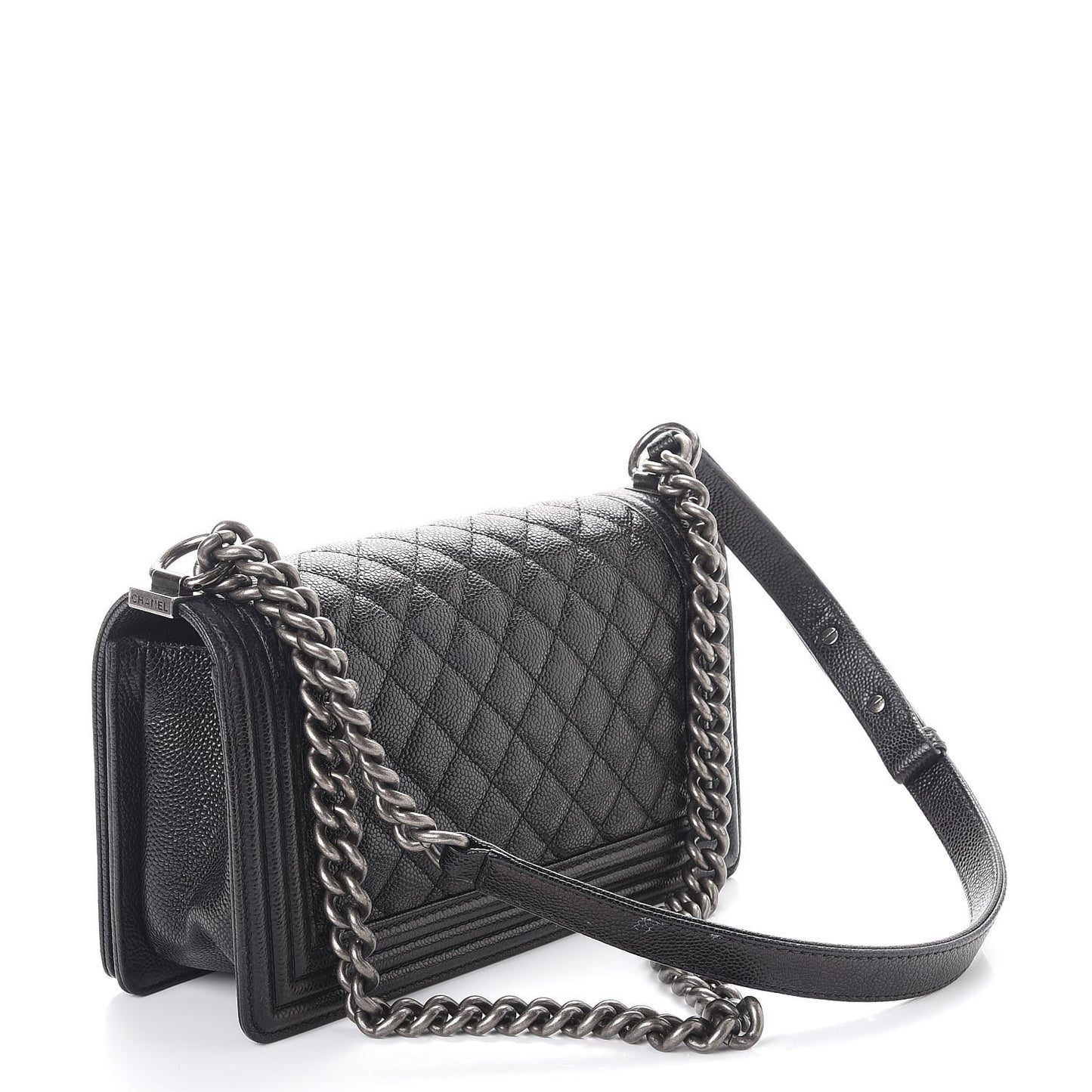 Caviar Quilted Medium Boy Flap Black