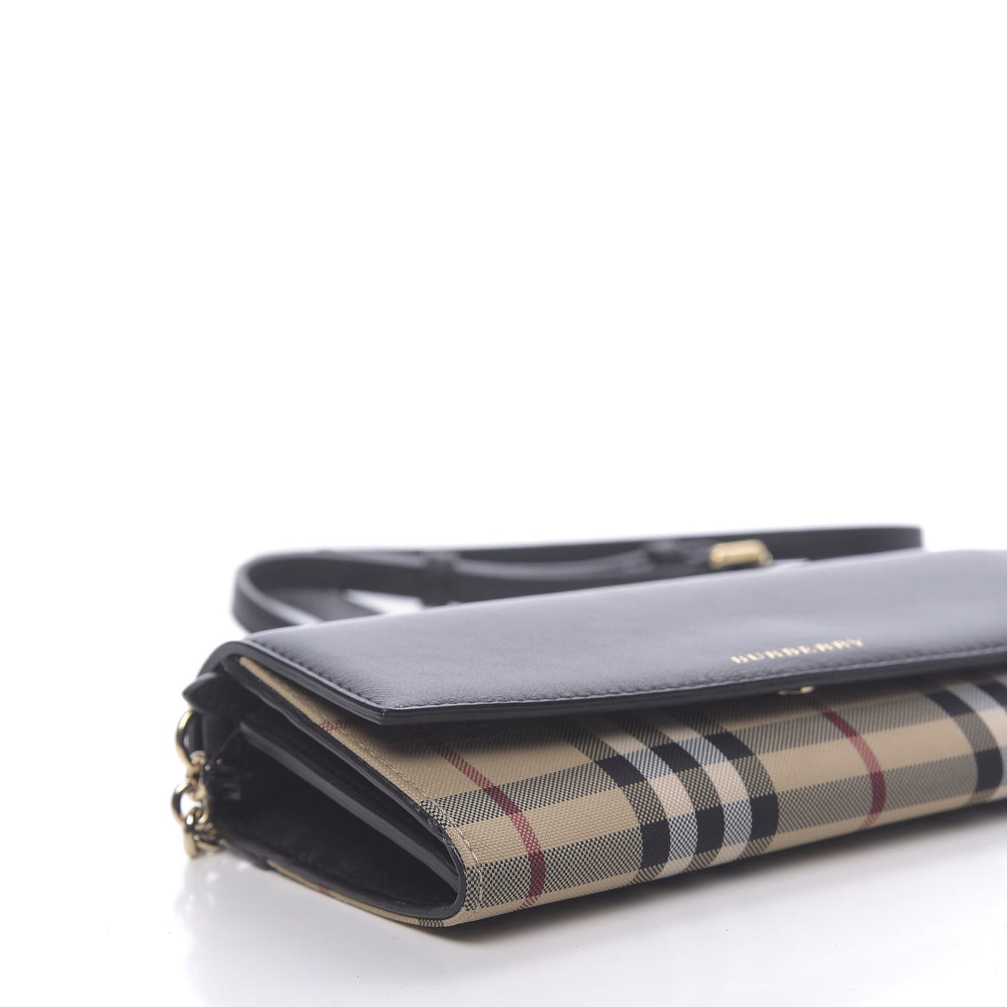 Calfskin House Check Henley Wallet On Chain Black