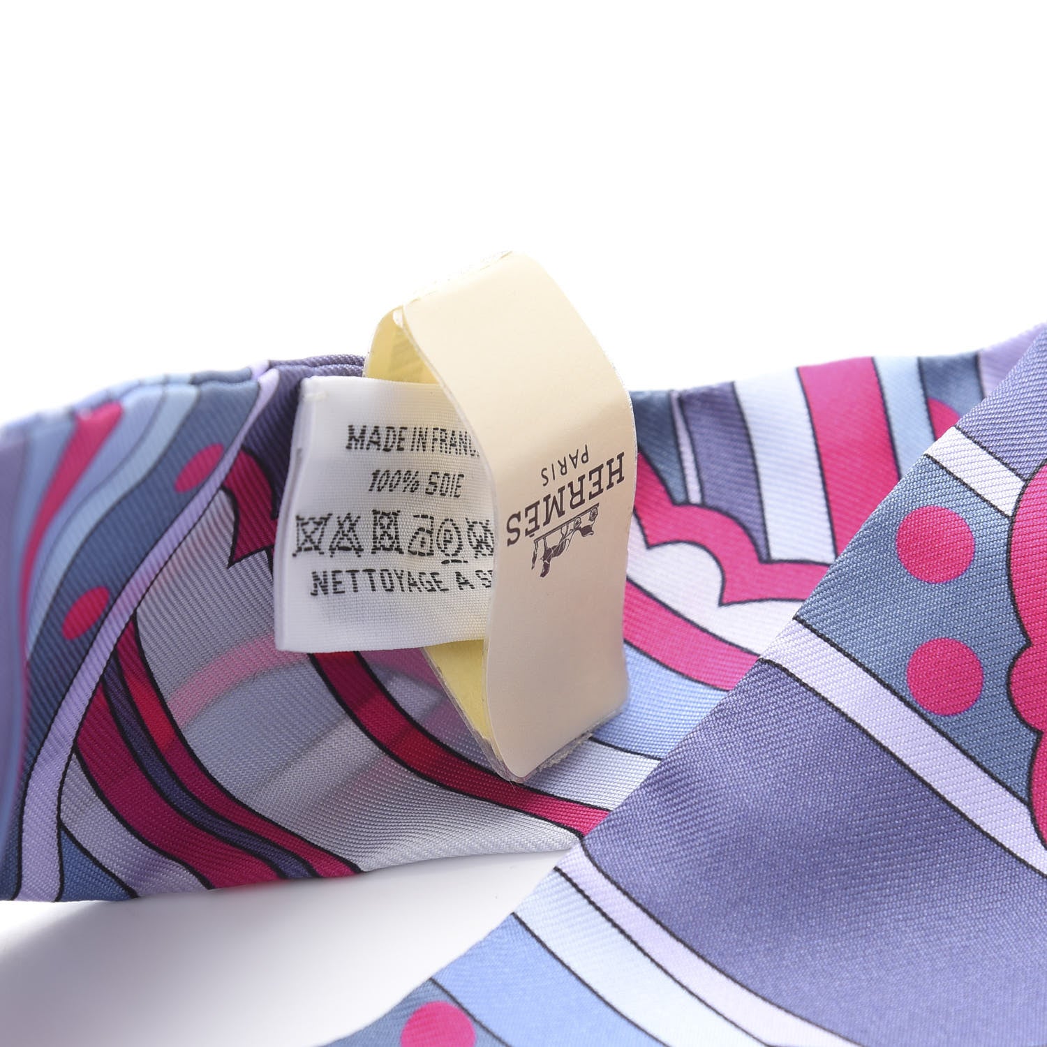 Hermes Silk Faubourg Rainbow Twilly Blue Jean Rose Vif 2 of 4