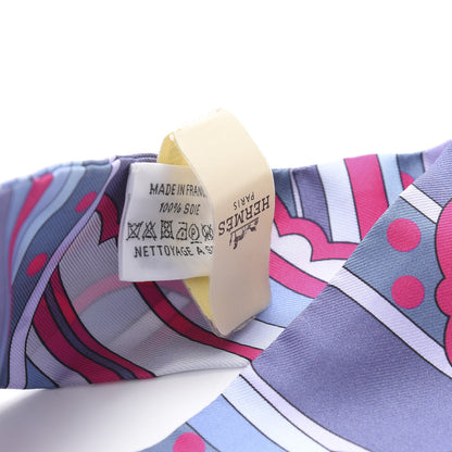 Hermes Silk Faubourg Rainbow Twilly Blue Jean Rose Vif 2 of 4