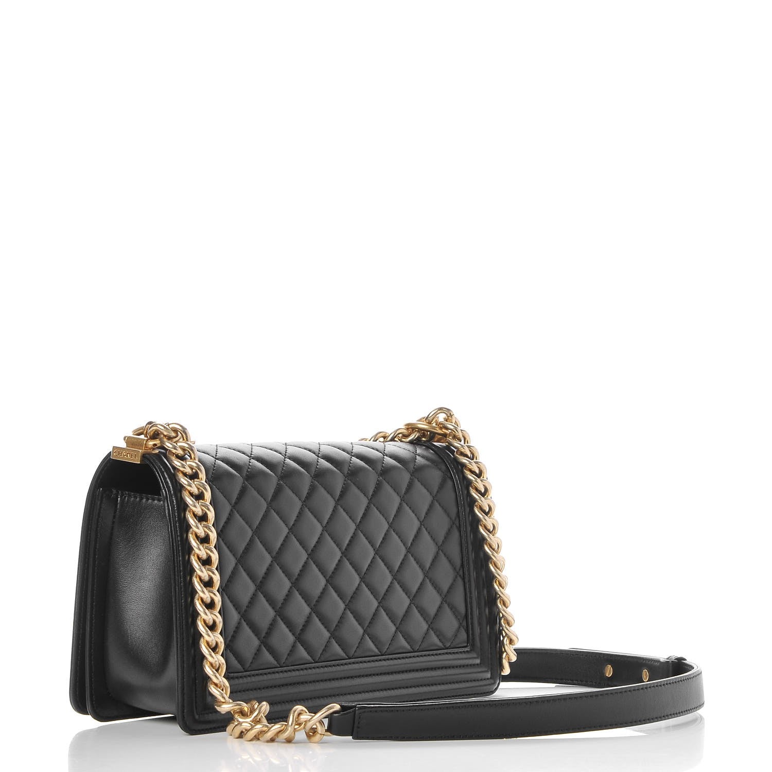 Chanel Lambskin Quilted Medium Boy Flap Black 3 of 14