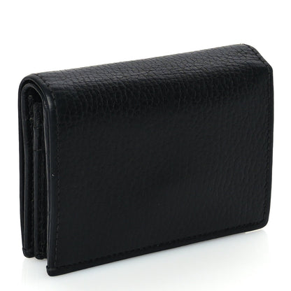 Gucci Pebbled Calfskin GG Marmont Card Case Black 3 of 7