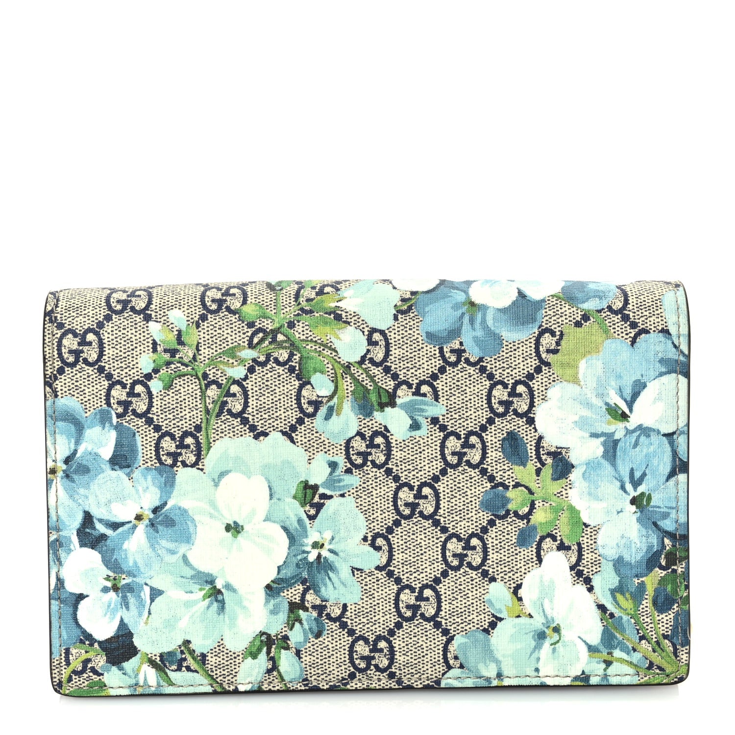 Gucci GG Supreme Monogram Blooms Chain Wallet  Blue 6 of 8