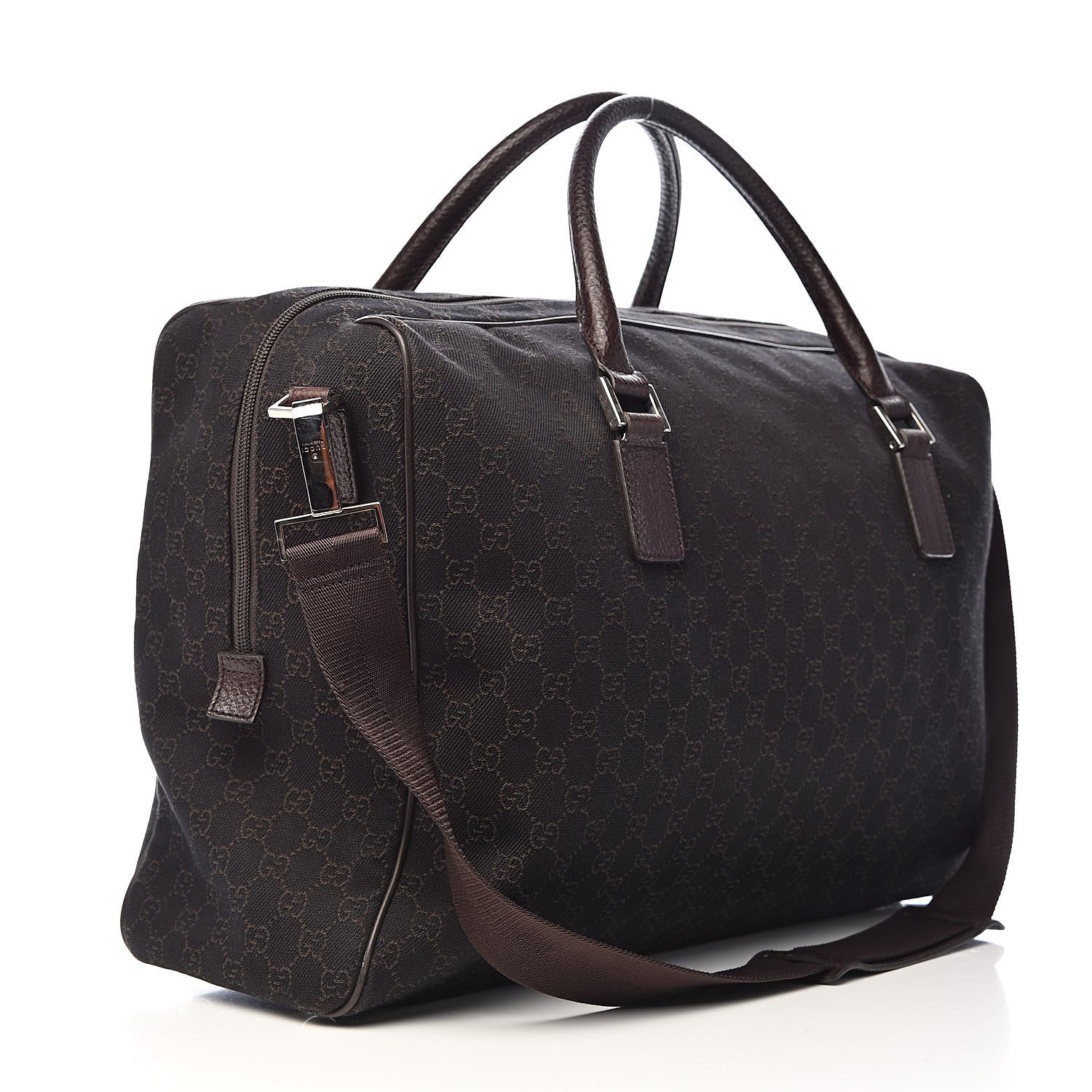 Gucci Nylon Monogram Large Carry On Duffle Dark Brown 3 of 10