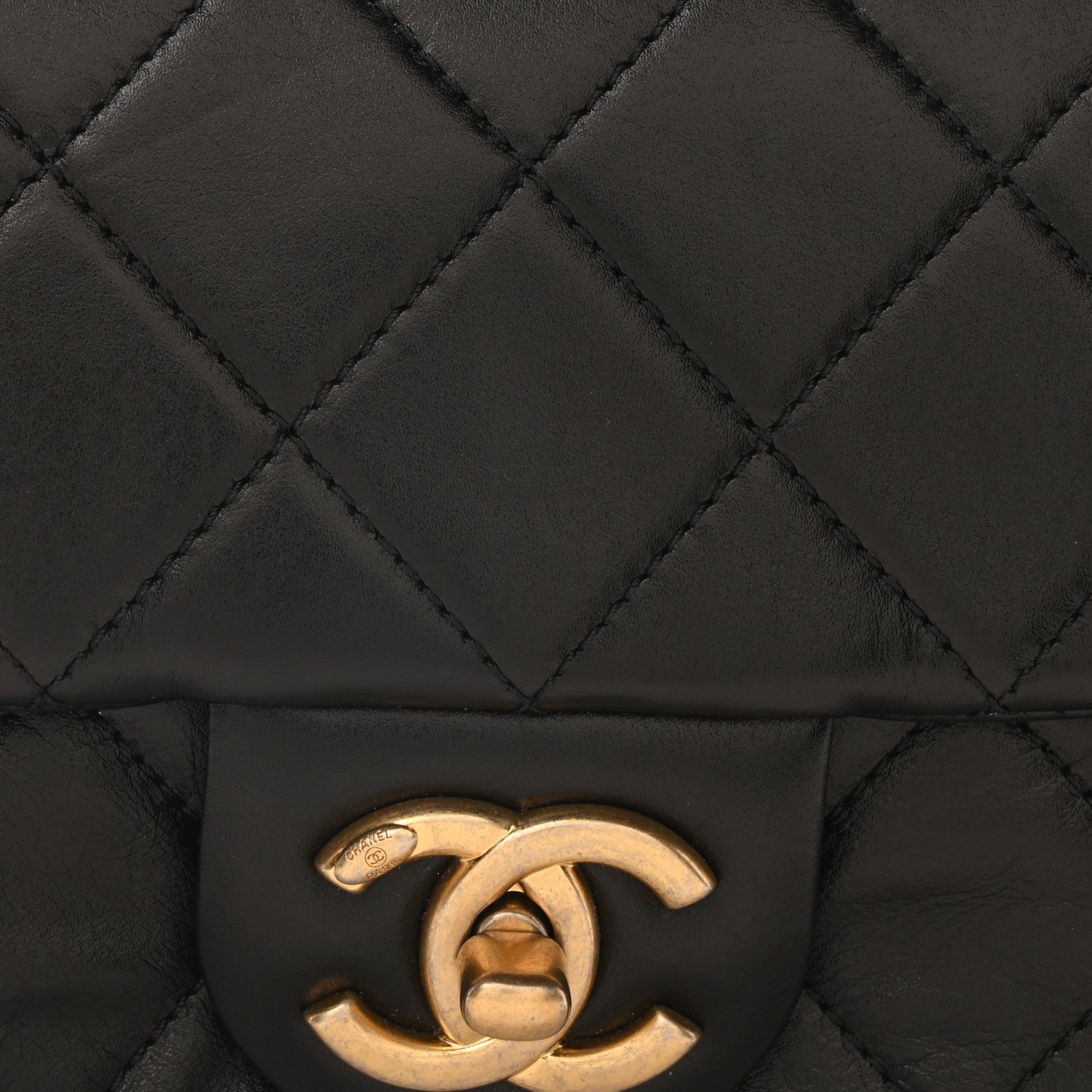 Chanel Calfskin Quilted Mini Rectangular Crystal Pearls Chain Flap Black 8 of 11