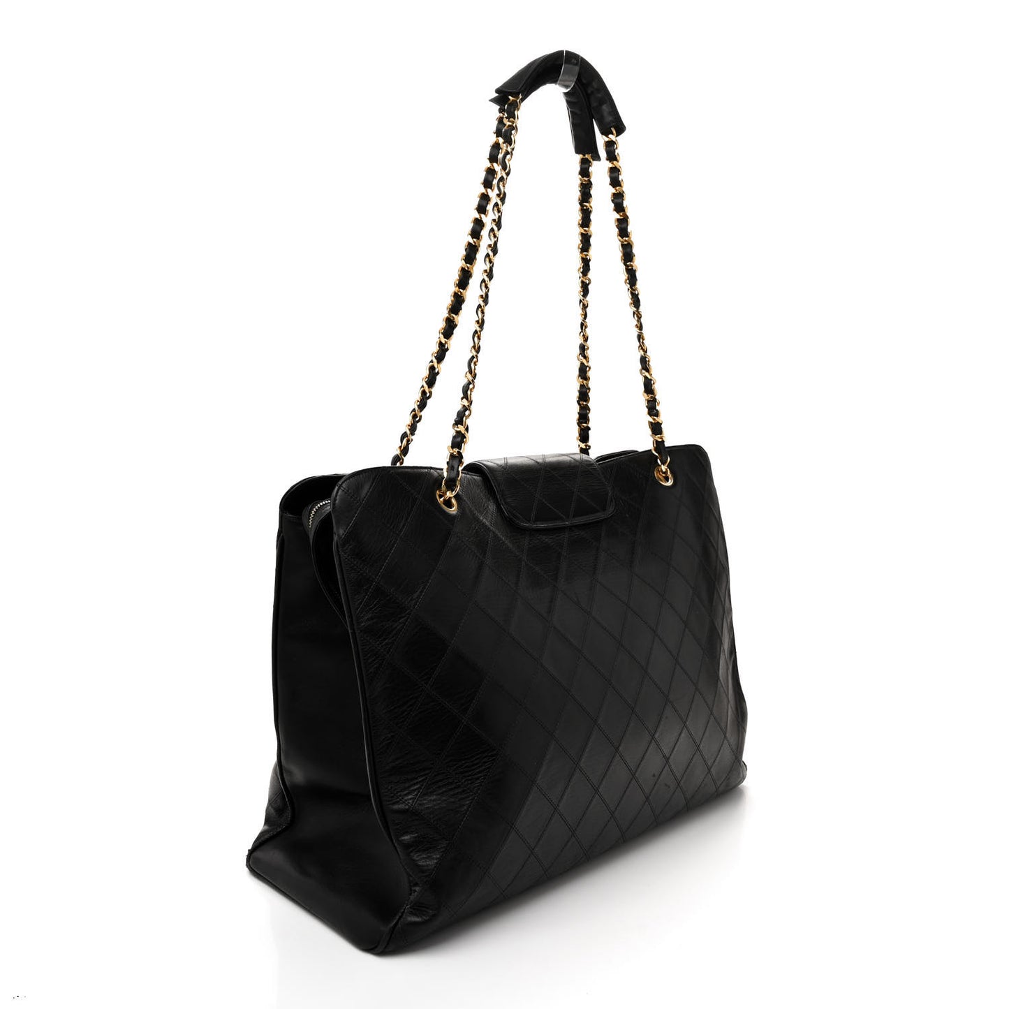 Calfskin Stitched XL Weekender Black