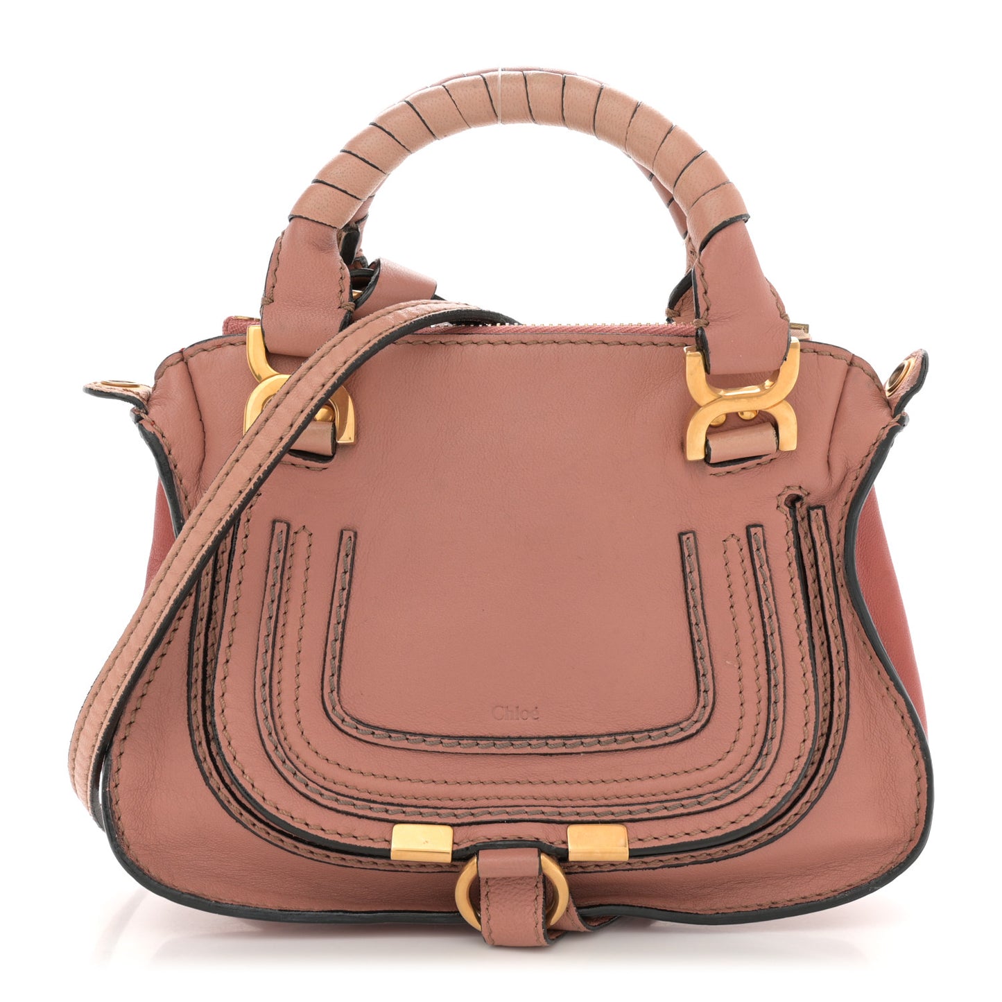 Calfskin Mini Marcie Satchel Clay