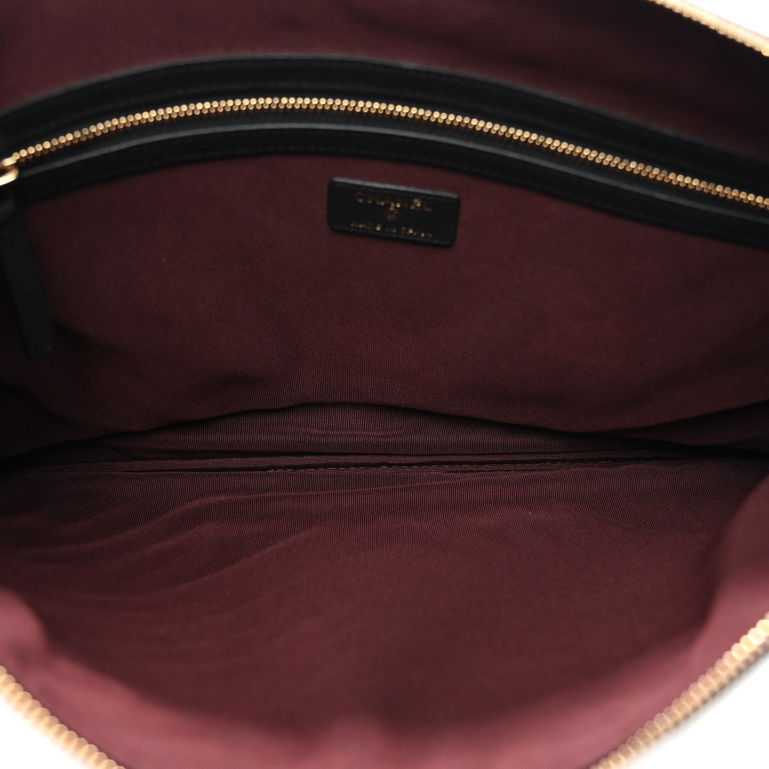 Chanel Caviar Chevron Quilted Large Cosmetic Case Black 5 of 7