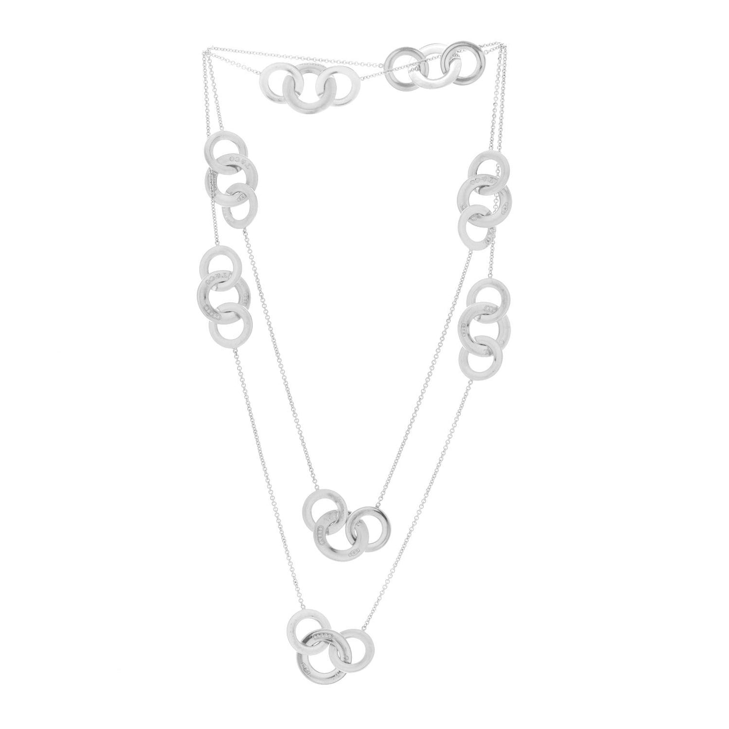 Sterling Silver 1837 Interlocking Circles Station Long Necklace