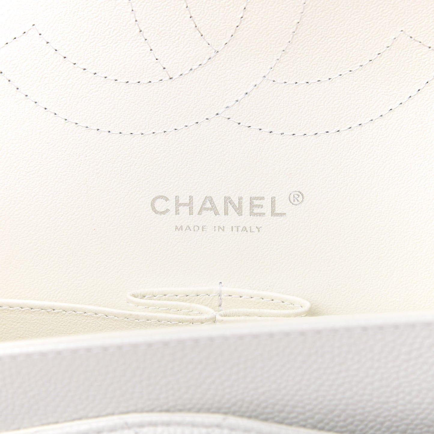 Caviar Quilted Jumbo Double Flap White