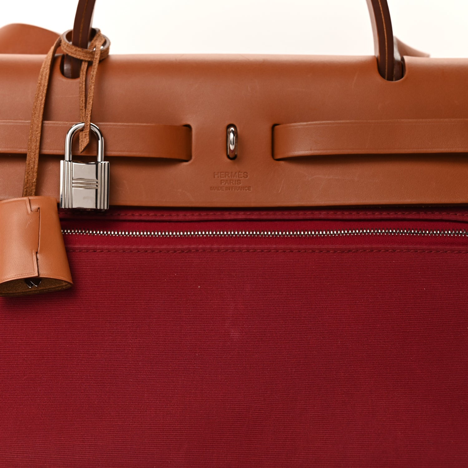 Hermes Vache Hunter Toile Herbag Zip 31 PM Rubis 8 of 10