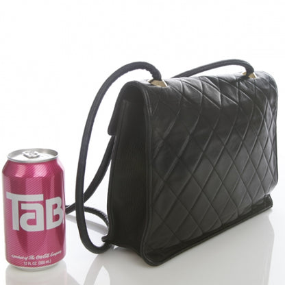 Chanel Lambskin Quilted Push Lock Flap Bag Black 2 of 10