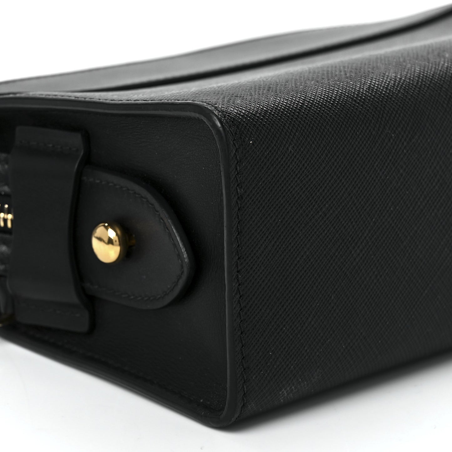 Saffiano City Calfskin Esplanade Crossbody Bag Black