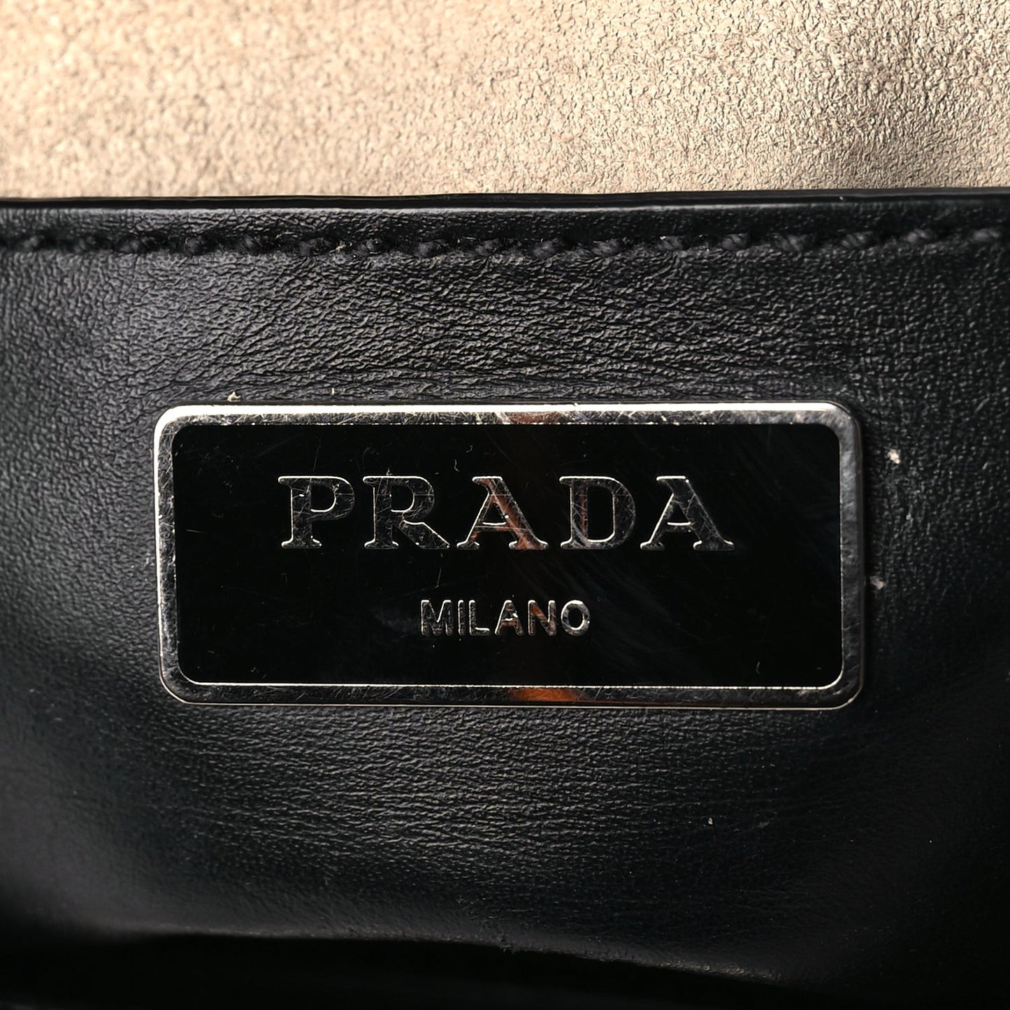 City Calf Small Hand Stitched Galleria Double Zip Tote Black White