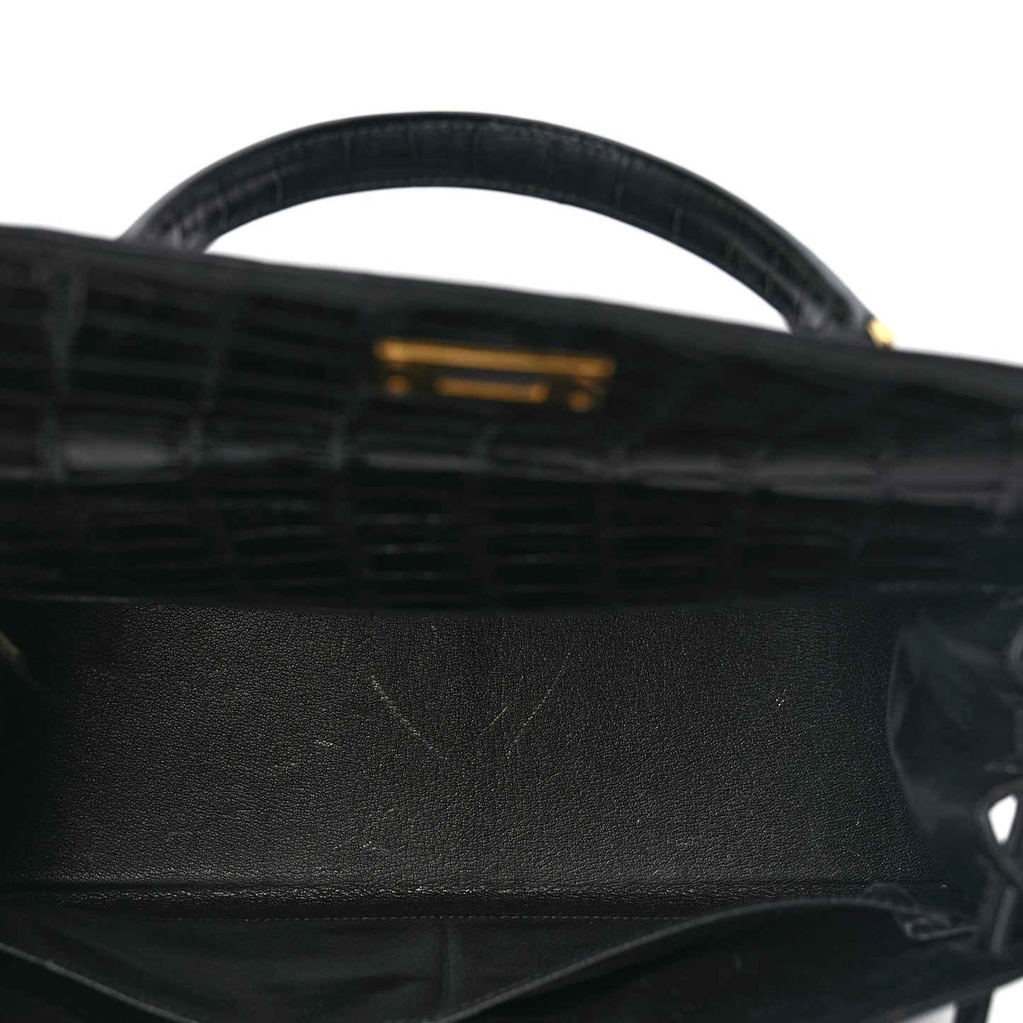 Shiny Alligator Kelly Sellier 28 Black