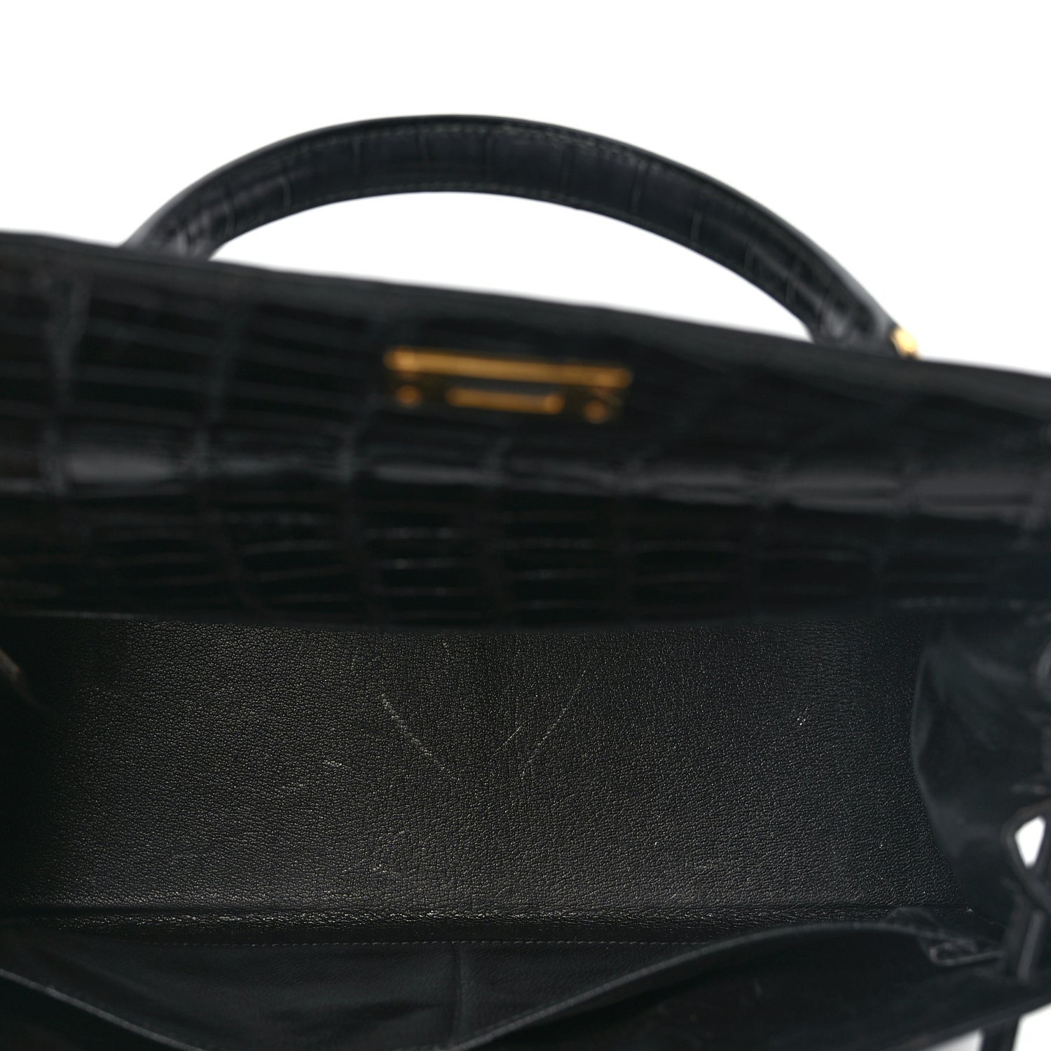 Hermes Shiny Alligator Kelly Sellier 28 Black 4 of 10
