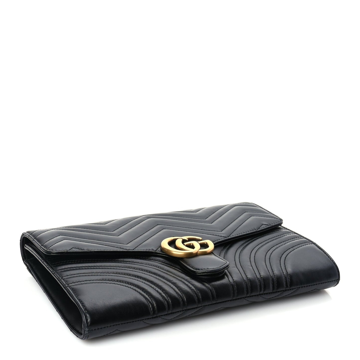 Calfskin Matelasse GG Marmont Clutch Black