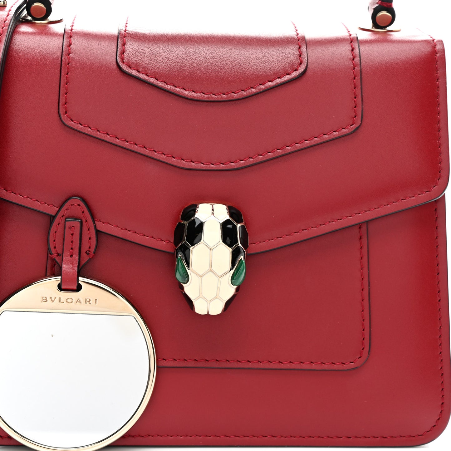 Calfskin Serpenti Forever Top Handle Red