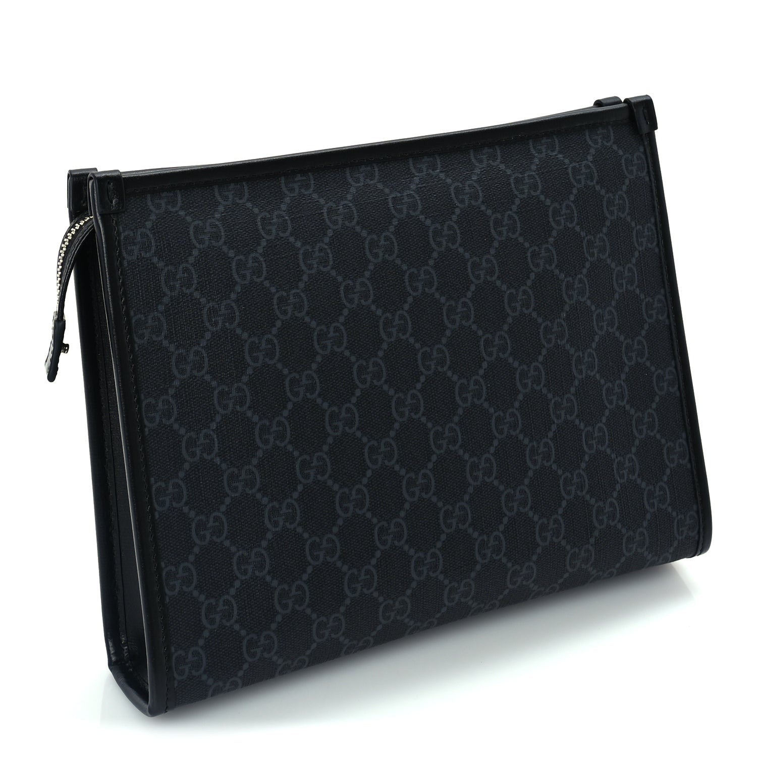 Gucci GG Supreme Monogram Azalea Calfskin Retro Interlocking G Beauty Case  Black 3 of 9