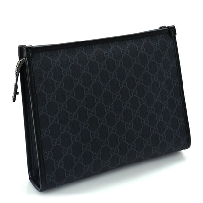 Gucci GG Supreme Monogram Azalea Calfskin Retro Interlocking G Beauty Case  Black 3 of 9