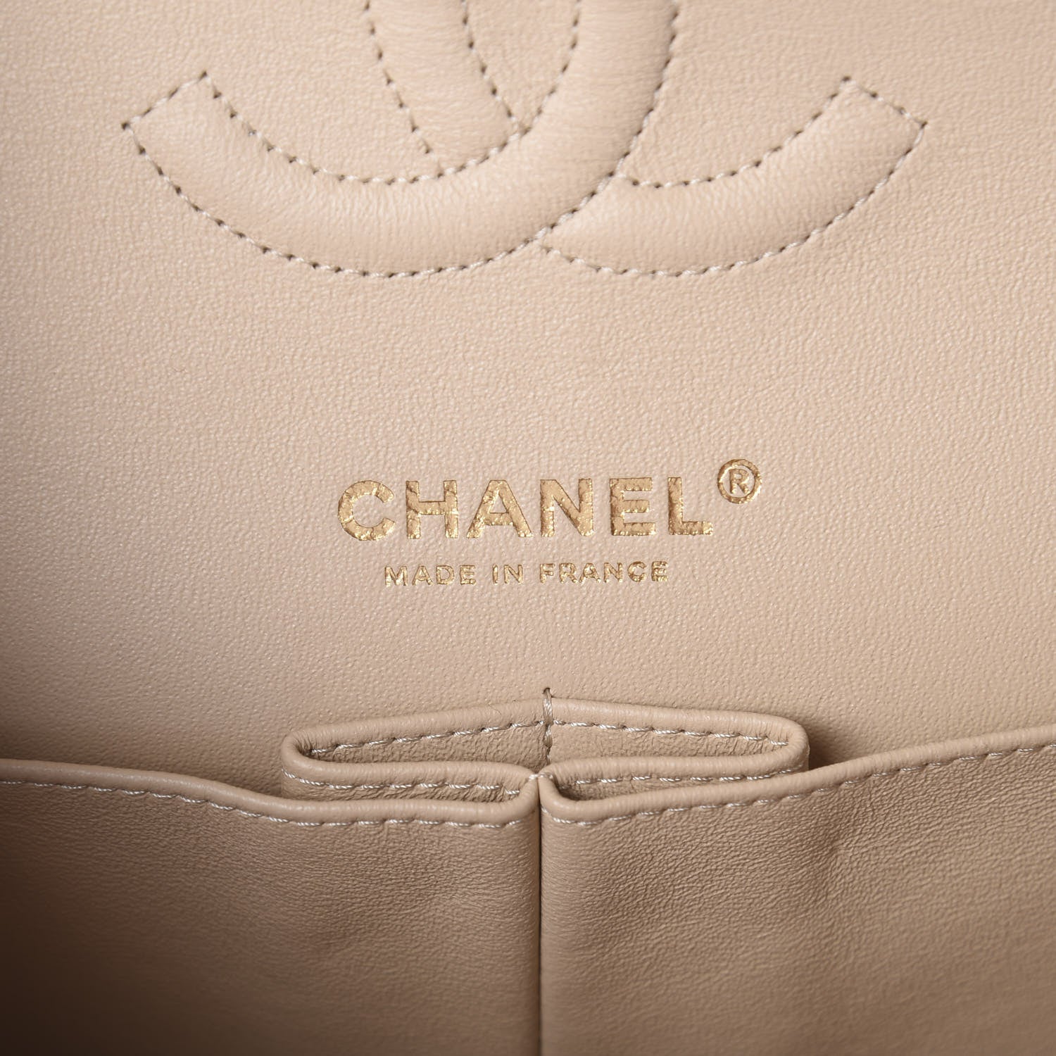 Chanel Caviar Quilted Medium Double Flap Beige Clair 6 of 9