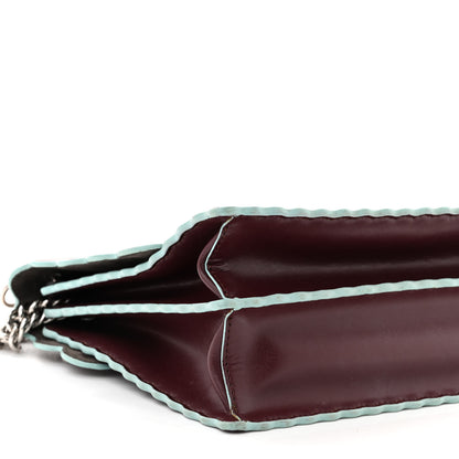 Fendi Vitello Liberty Scalloped Studded Kan I Shoulder Bag Bordeaux 9 of 13