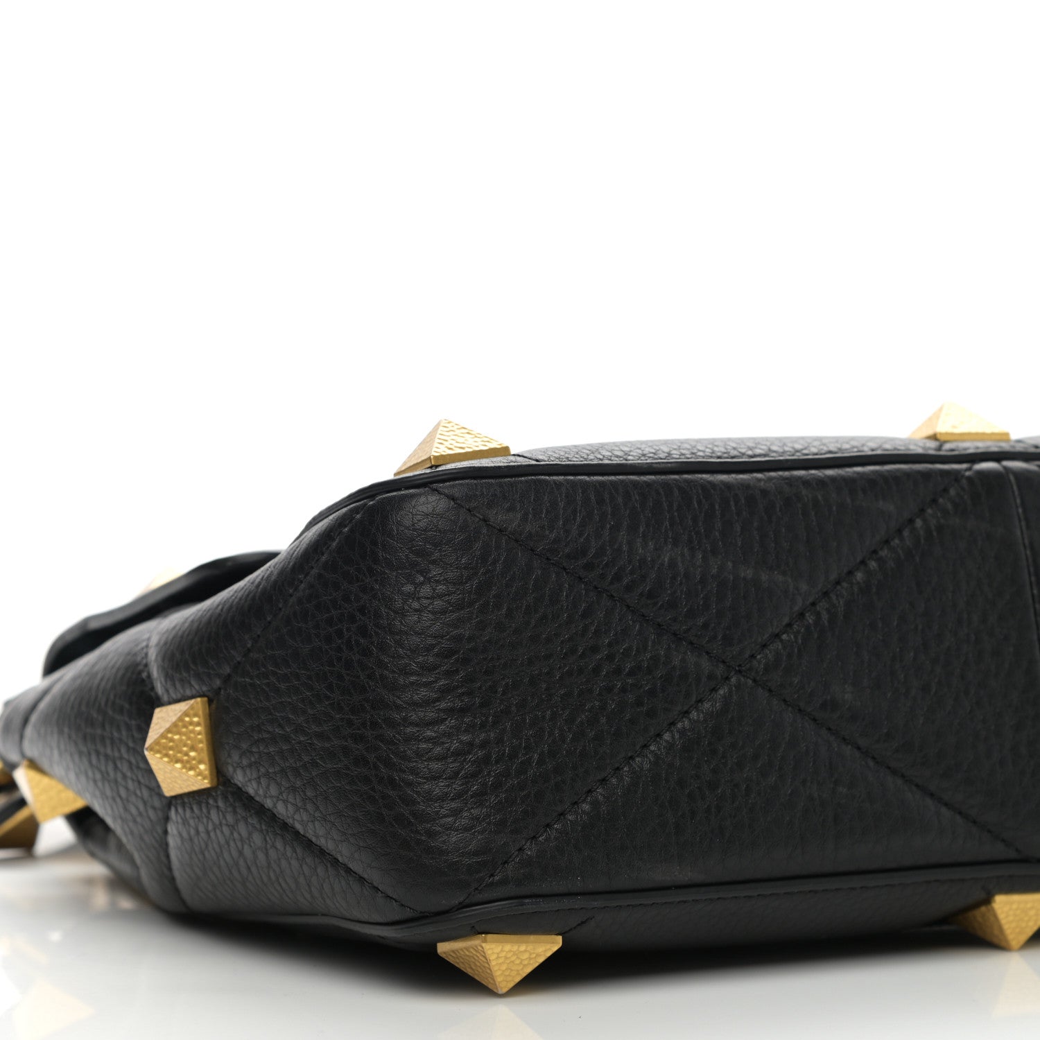 Valentino Garavani Nappa Large Roman Stud Shoulder Bag Black 7 of 8