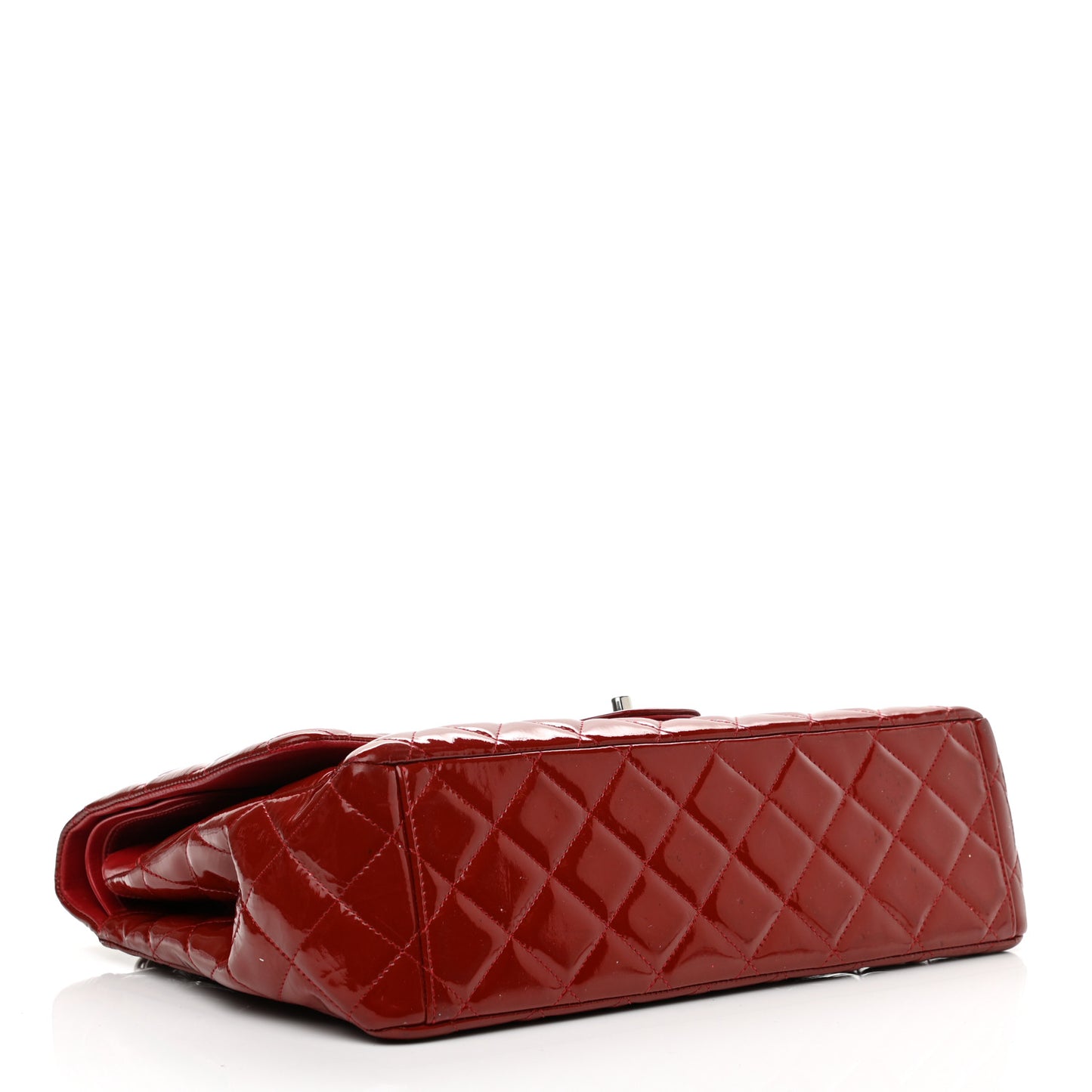 Patent Quilted Maxi Double Flap Red