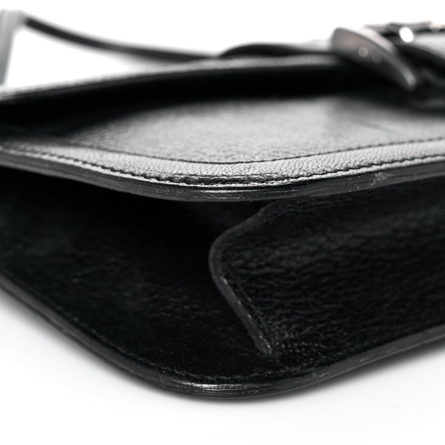 Prada Goatskin Flap Bag Black 7 of 12