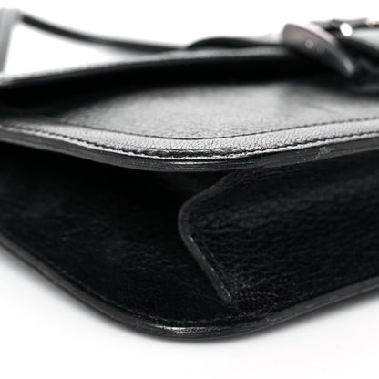 Prada Goatskin Flap Bag Black 7 of 12