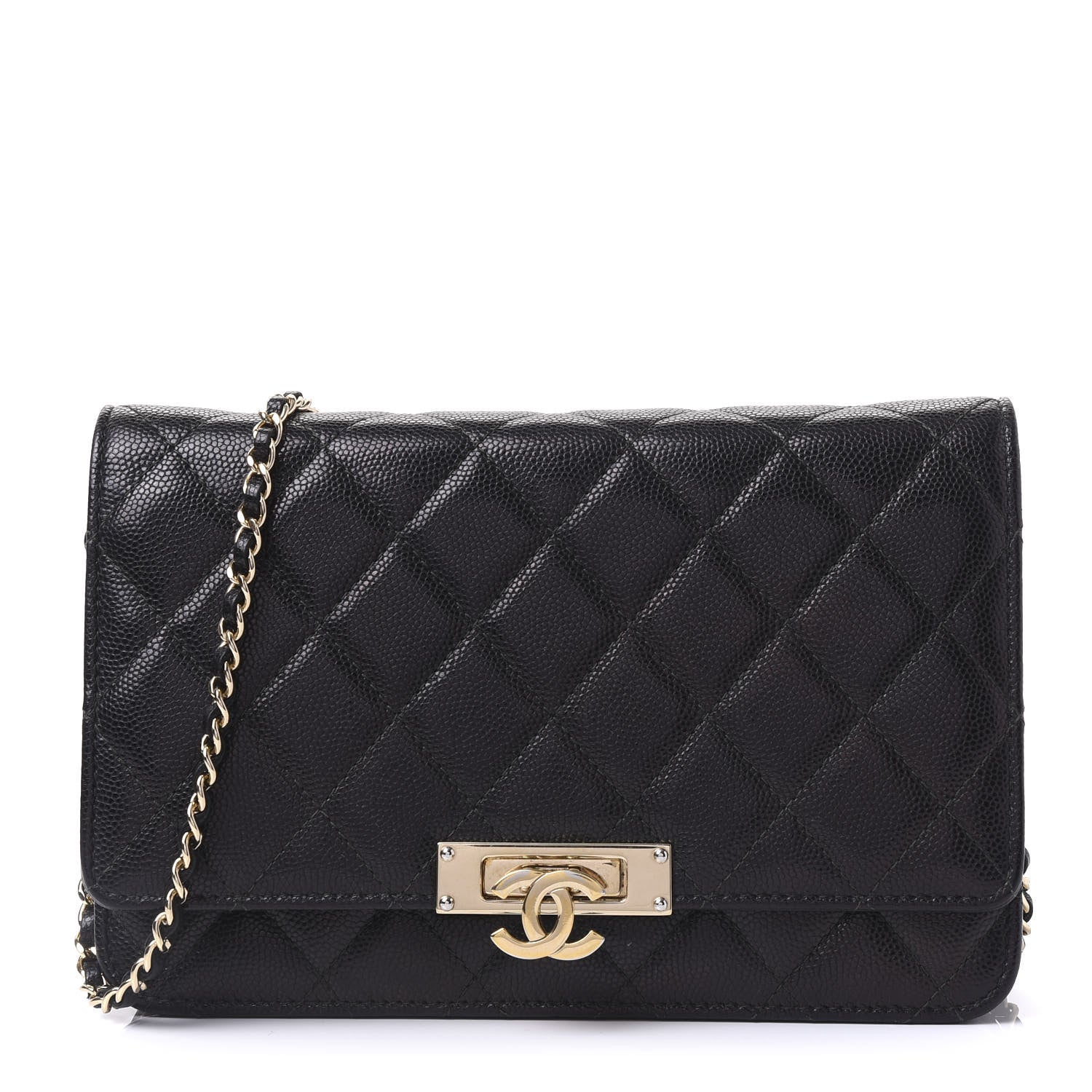 Chanel Caviar Quilted Golden Class Wallet On Chain WOC Black 1 of 10