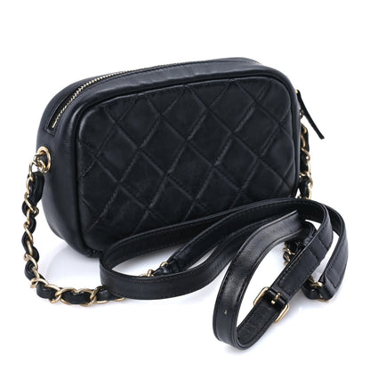 Chanel Lambskin Quilted Small Buckle Camera Case Bag  Black 2 of 7