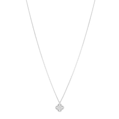 Van Cleef & Arpels 18K White Gold Diamond Sweet Alhambra Pendant Necklace 1 of 5