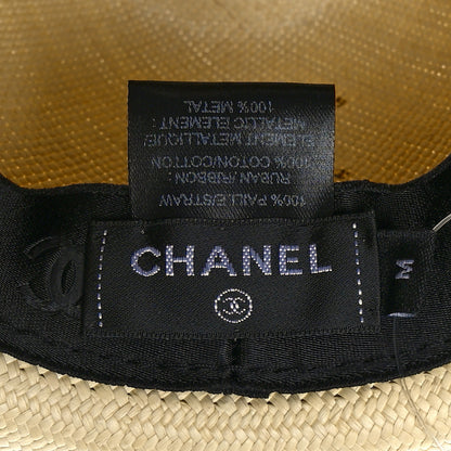 Chanel Straw CC Fedora Hat M Beige 7 of 7