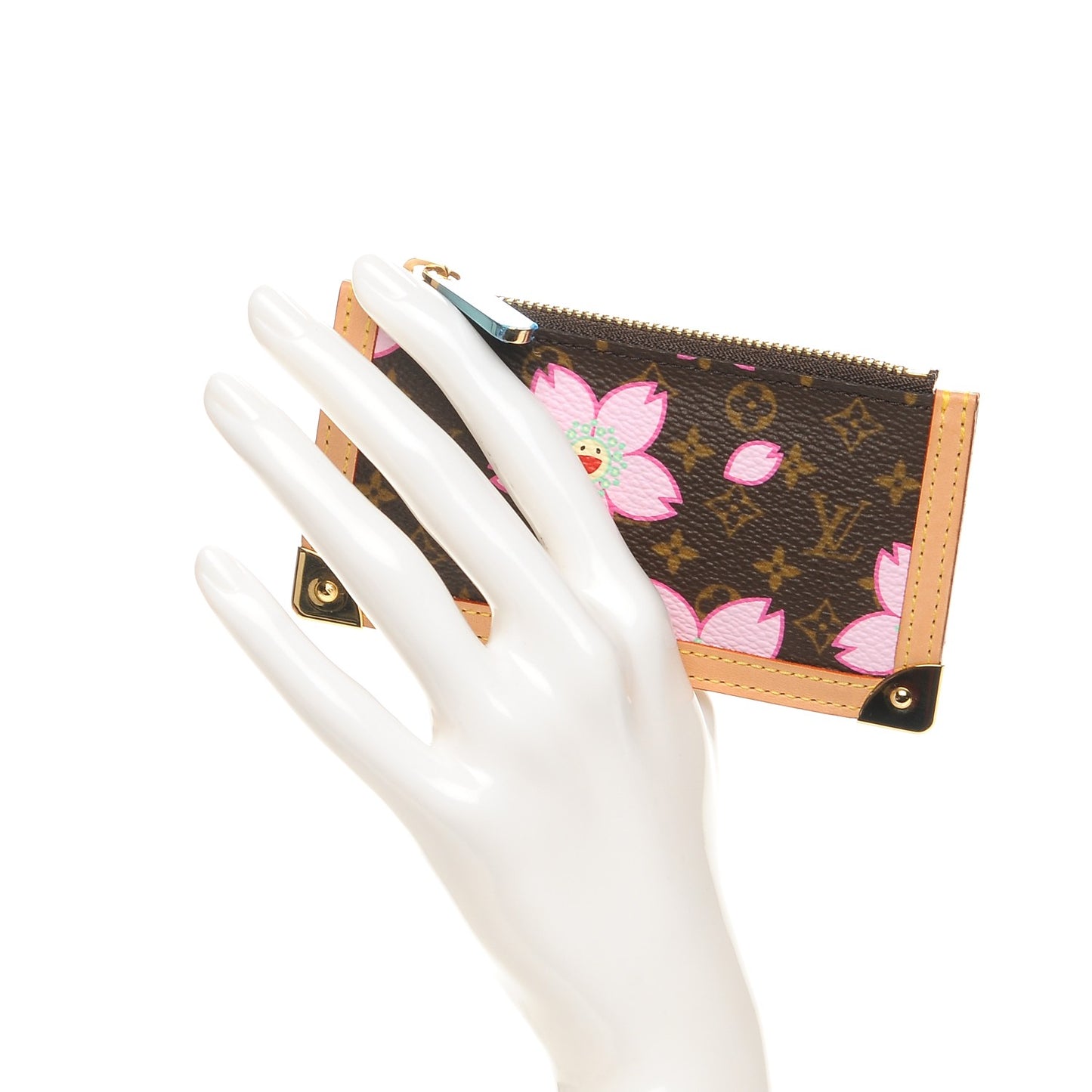 Monogram Cherry Blossom Key Pouch Brown