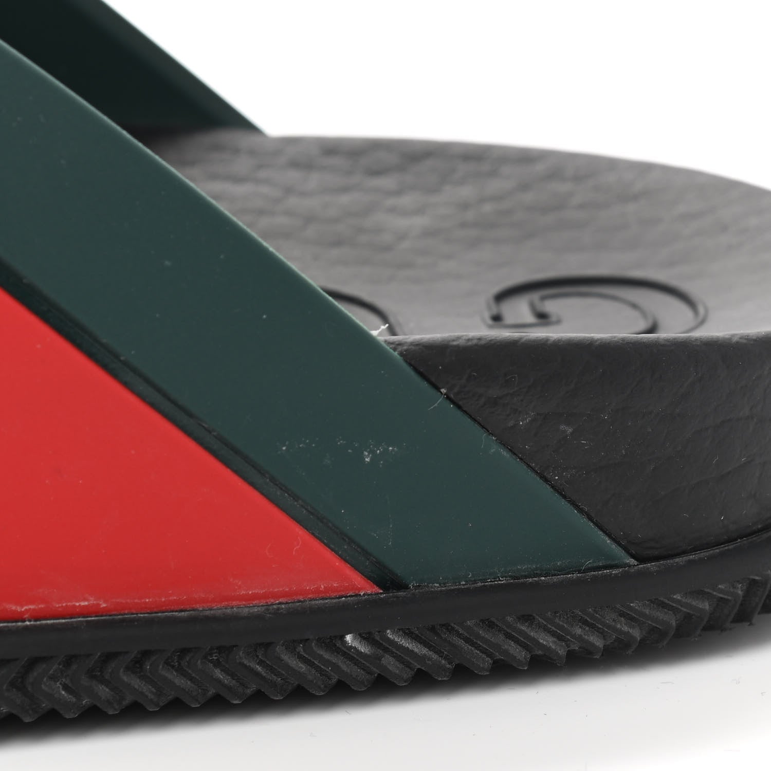 Gucci Rubber Web Mens Criss Cross Slide Sandals 7 Green Red 11 of 12