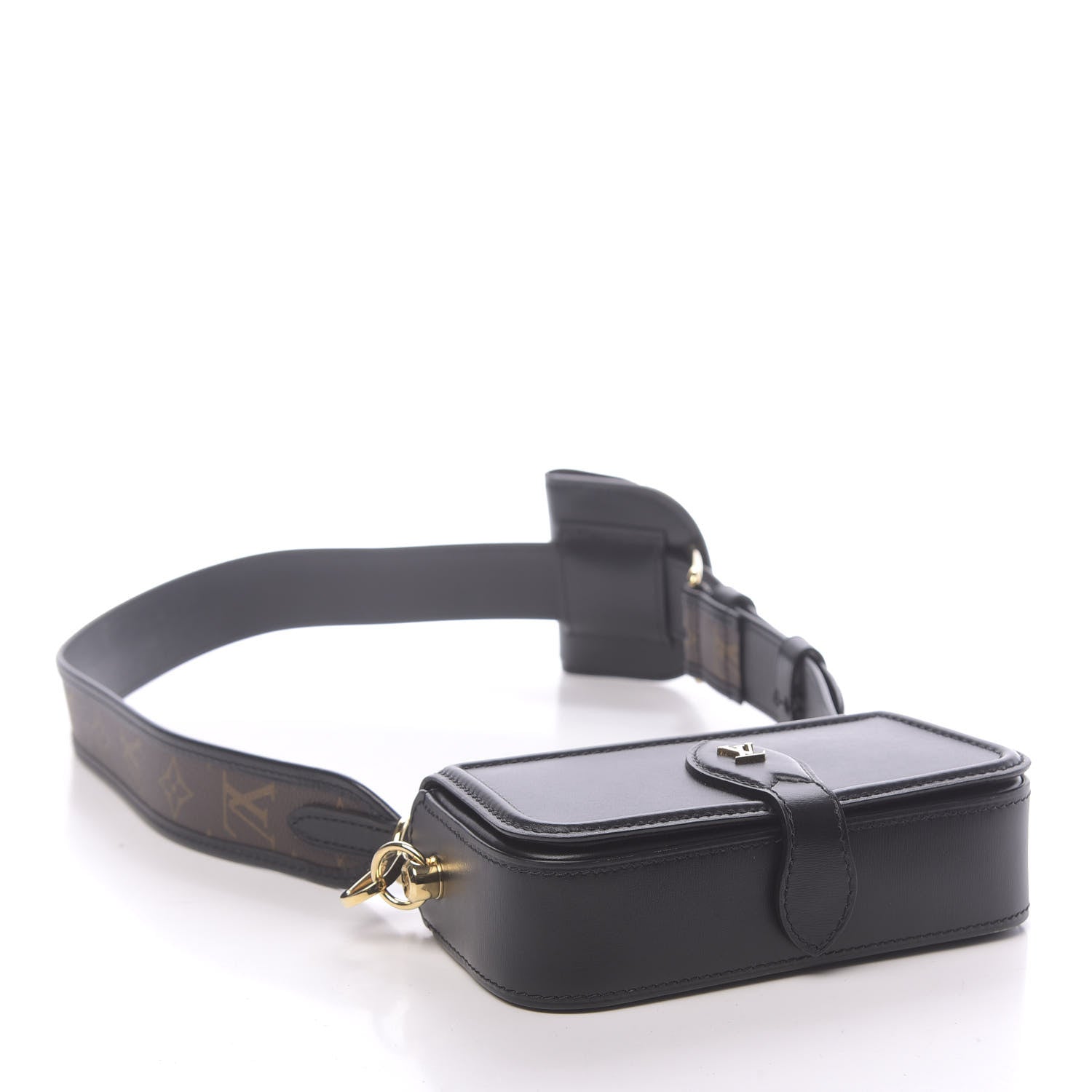 Louis Vuitton Calfskin Monogram Officier Pouch Black 4 of 9