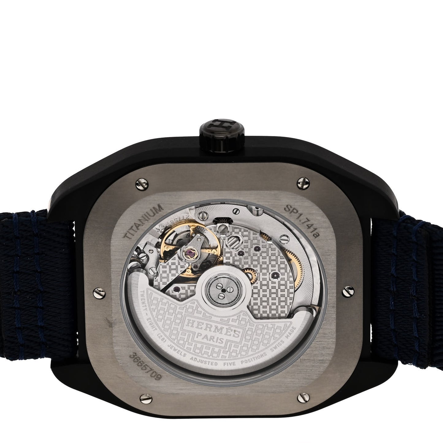 DLC Coated Titanium Nylon 39mm H08 Automatic Watch Bleu Abysse