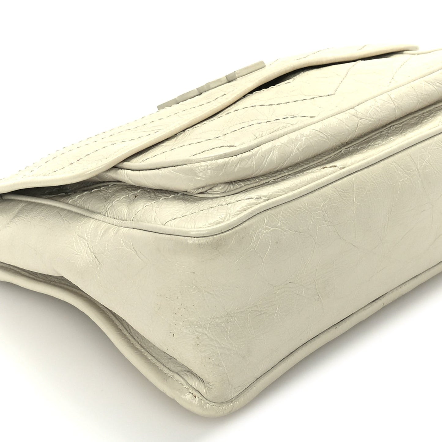Crinkled Calfskin Matelasse Monogram Medium Niki Chain Satchel Crema Soft