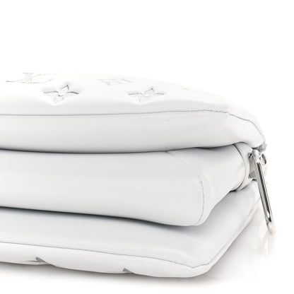 Louis Vuitton Lambskin Embossed Monogram Coussin BB White Silver 8 of 8