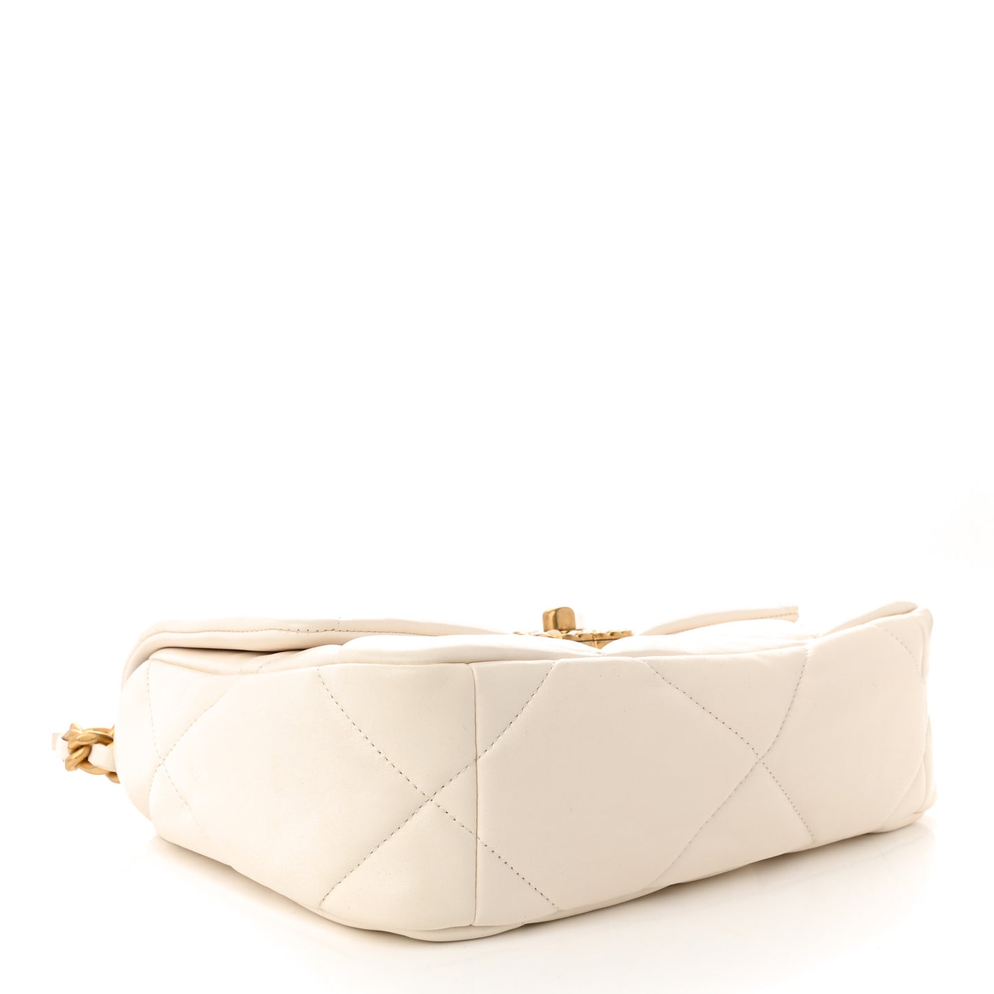 Goatskin Quilted Medium Chanel 19 Flap White