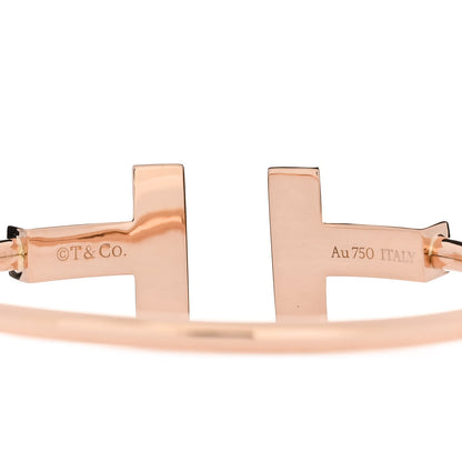 Tiffany 18K Rose Gold T Wide Wire Bracelet 3 of 3