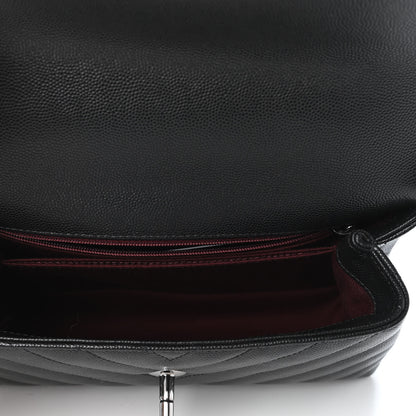 Chanel Caviar Chevron Quilted Mini Coco Handle Flap Black 4 of 4