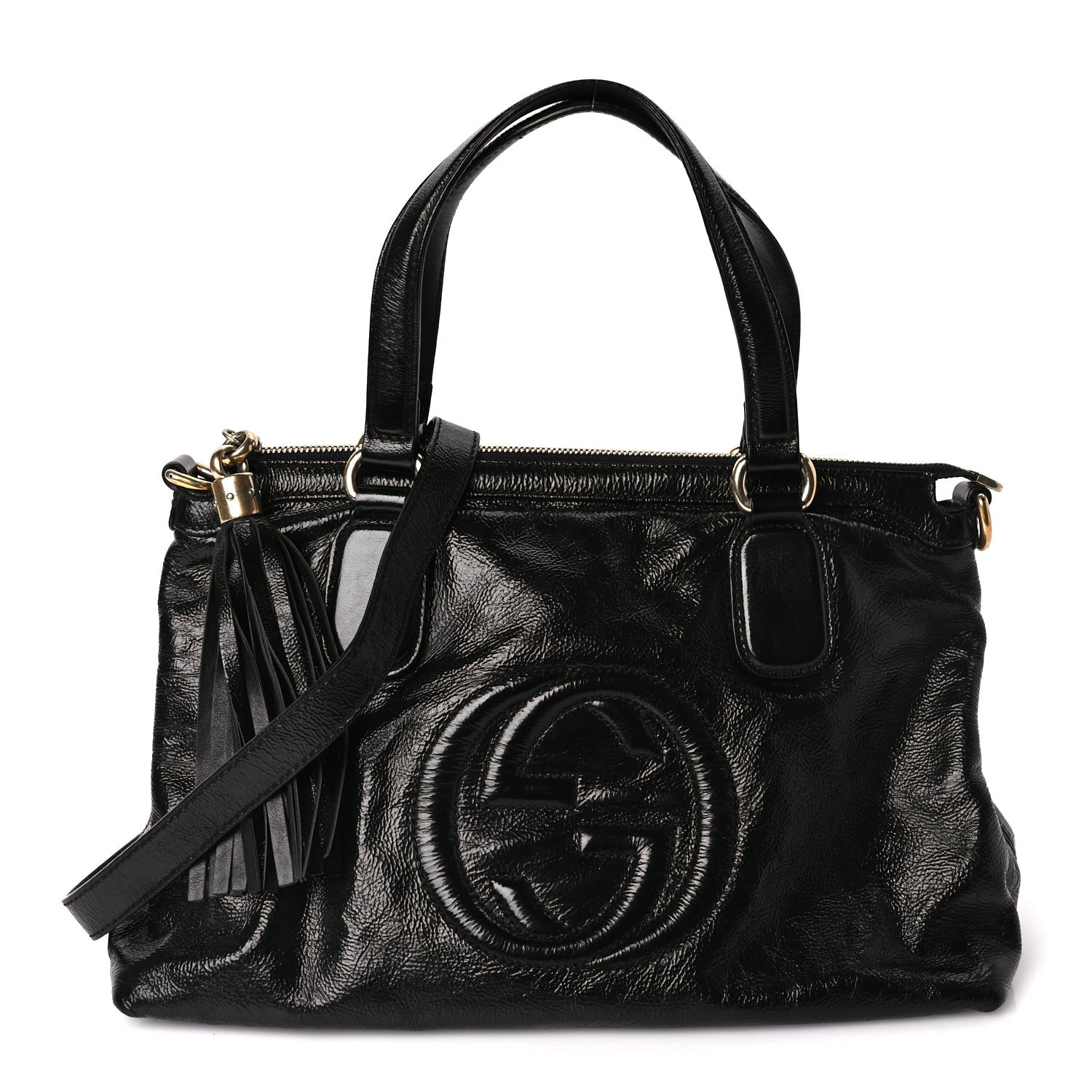 Gucci Vernice Naplack Small Soho Top Handle Satchel Black 1 of 9