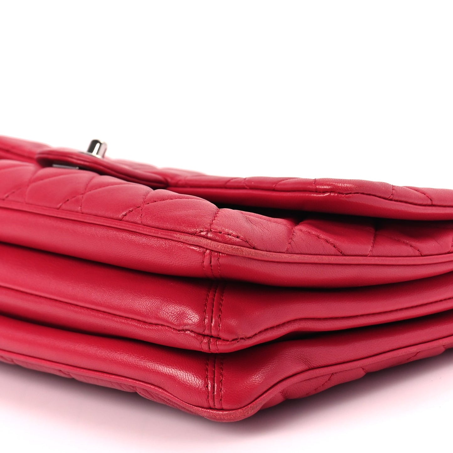 Lambskin Quilted Jumbo  3 Flap Dark Pink
