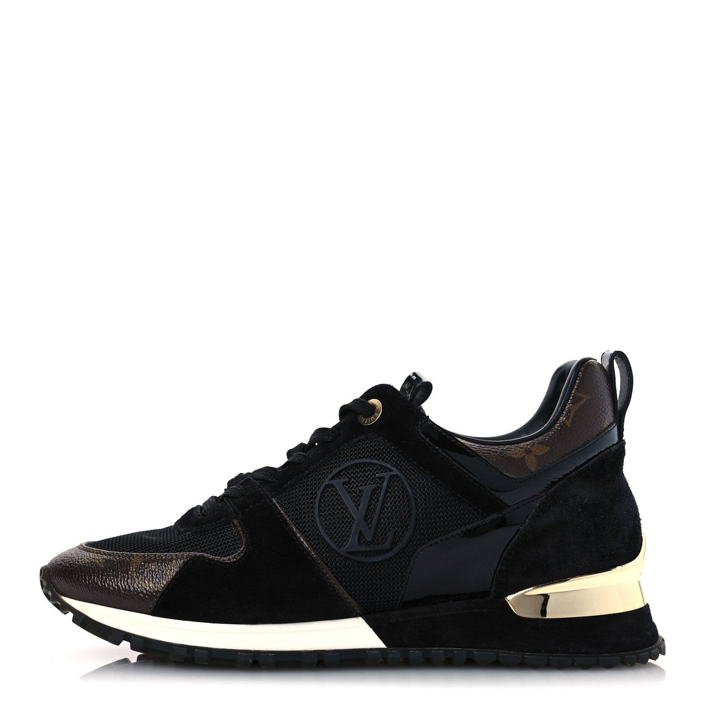 Suede Monogram Run Away Sneakers 36.5 Black