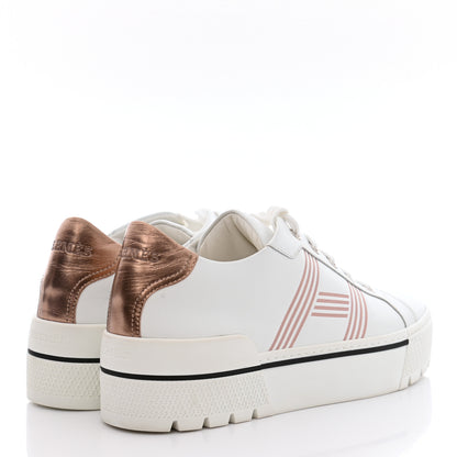 Hermes Calfskin Nappa Dare Sneakers 37 White Rose Dore 4 of 10