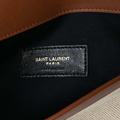 Saint Laurent Canvas Uptown Pouch Natural Beige Brick 6 of 7