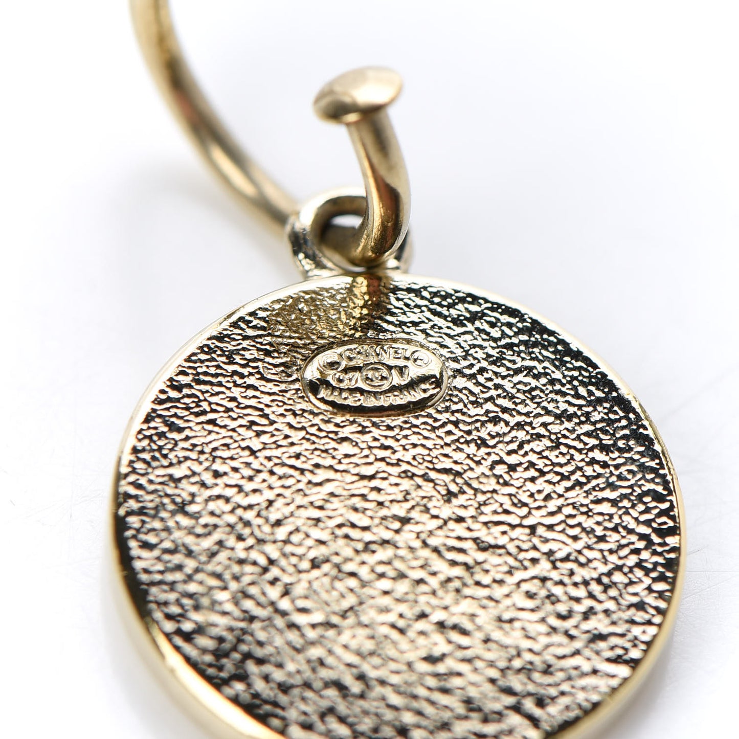 Enamel CC Drop Earrings White